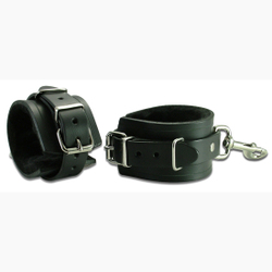 🐾 WILD HIDE — Handcrafted Exotic Leather Fetish Gear: WILD - CUFFS - Bondage Restraints Fleece Lined - 402-1
