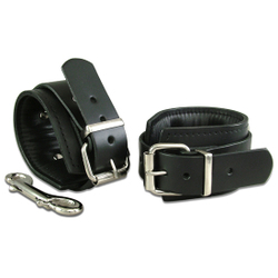 🐾 WILD HIDE — Handcrafted Exotic Leather Fetish Gear: WILD - CUFFS - Heavy Bondage Restraints Padded - 403-0