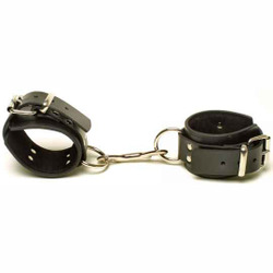 🐾 WILD HIDE — Handcrafted Exotic Leather Fetish Gear: WILD - CUFFS - Lg Ankle Restraints Padded (extra heavy) - 410-0