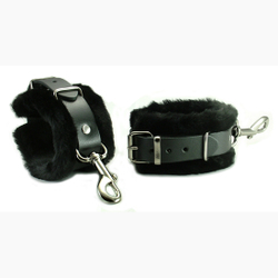 🐾 WILD HIDE — Handcrafted Exotic Leather Fetish Gear: WILD - CUFFS - Fur Restraints - 415-0