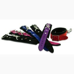 🐾 WILD HIDE — Handcrafted Exotic Leather Fetish Gear: WILD - CUFFS - Suede Persuasion Restraints - 525-2**