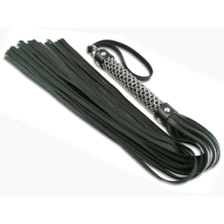 🐾 WILD HIDE — Handcrafted Exotic Leather Fetish Gear: WILD - WHIPS - Chrome Whip Long - 509-2