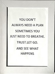 SMALL MOTIVATIONAL WORD ART: SM - YOU DONT ALWAYS NEED A PLAN...