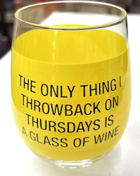 🥂 Sips & Giggles – Drinkware With Attitude: S - HAND PAINTED WINE GLASS - THE ONLY THING ....  187458**