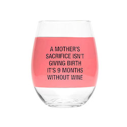 🥂 Sips & Giggles – Drinkware With Attitude: S - HAND PAINTED WINE GLASS - MOTHER'S SACRIFICE .  187457*