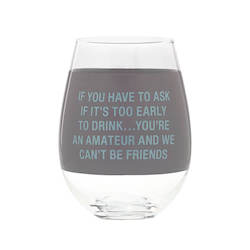 🥂 Sips & Giggles – Drinkware With Attitude: S - HAND PAINTED WINE GLASS EXTRA LARGE:YOU'RE AN AMATEUR - 115561**