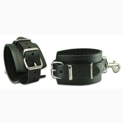 🐾 WILD HIDE — Handcrafted Exotic Leather Fetish Gear: WILD - CUFFS - Bondage Restraints Padded - 402-0