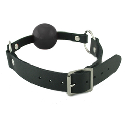 Wild Hide Leather: WILD - GAGS - Buckle Ball Gag  BLACK LEATHER - 920-4