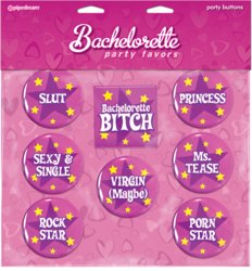 👯‍♀️ BRIDE TRIBE VIBES: 7A - BACHELORETTE PARTY BUTTONS - PD6140**