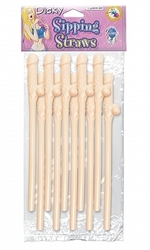 👯‍♀️ BRIDE TRIBE VIBES: 4 - DICKY STRAWS (10Pk) - FLESH - 99454