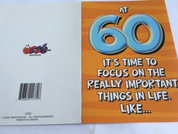 💌 Greeting Cards: 4B - GCARD - AT 60 ITS TIME TO FOCUS.... 1372