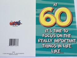 💌 Greeting Cards: 4B - GCARD - AT 60 ITS TIME TO FOCUS ... - 1373