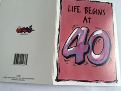 💌 Greeting Cards: 4B - GCARD - LIFE BEGINS AT 40 - 1238