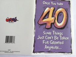 Cards - Greeting: 8B - GCARD - ONCE YOU TURN 40 ... - 1237
