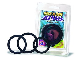 💍 RINGS & THINGS — Keep It Up, Turn It On: 2D - BLACK 3 PIECE COCK RING SET - 2R9019