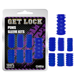 C & B: 1E - GET LOCK - PENIS SLEEVE KIT - BLUE