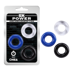 💍 RINGS & THINGS — Keep It Up, Turn It On: 2D - GK POWER - DONUT RINGS ASSORTED 3 PK - CN-330300899