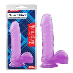 🍆 The Real Deal: 3A - HI RUBBER -7.7" DONG - PURPLE - CN-711741121