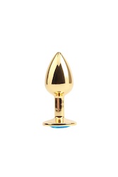 🧵 Beads & Booty Things: 2C - HIGH BASIC - BLUE GEM ANAL PLUG - GOLD - CN-731496332**