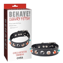 ⛓ FETISH — A Little Pain, A Lot of Pleasure: 4B - BEHAVE - COLLAR WITH THORNS - BLACK - CN-632172462