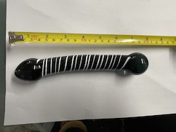 💎 HARD TO HANDLE — Glass & Art Toys: 3B - GLASS DONG - BLACK AND WHITE - XAP69