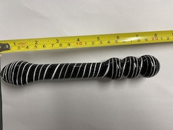 💎 HARD TO HANDLE — Glass & Art Toys: 3B - GLASS DOUBLE ENDER PLUG BLACK AND WHITE - XAP70