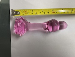 💎 HARD TO HANDLE — Glass & Art Toys: 3B- GLASS  PINK ROSE PLUG - XAP56**