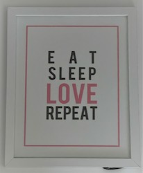 MEDIUM MOTIVATIONAL ART: MM - EAT SLEEP LOVE REPEAT