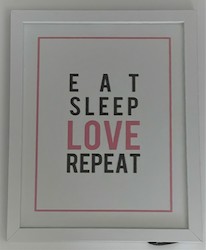 MEDIUM MOTIVATIONAL ART: MM - EAT SLEEP LOVE REPEAT