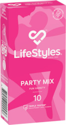 🛡 SAFE & SEXY — Condoms: 8A - LIFESTYLES - PARTY MIX 10S**