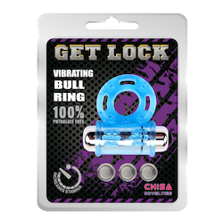 💍 RINGS & THINGS — Keep It Up, Turn It On: 2D - GET LOCK -  VIBRATING BULL RING - BLUE