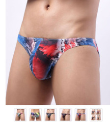 🍆 MEN’S UNDERWEAR — Bold, Bare & Definitely Not from Farmers: S - BRIEFS - LOW WAIST - RED BLUE - SIZE XL - SJ-W-ASST**