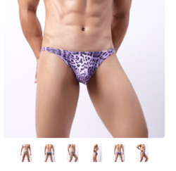 🍆 MEN’S UNDERWEAR — Bold, Bare & Definitely Not from Farmers: S - BRIEFS - LEOPARD PRINT - PURPLE XXL - SJ-MEN-LPPXXL**