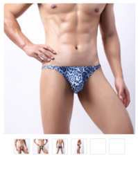 🍆 MEN’S UNDERWEAR — Bold, Bare & Definitely Not from Farmers: S - BRIEFS - LEOPARD PRINT - BLUE - XL - SJ-MEN-LPBXL**