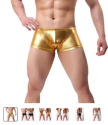 🍆 MEN’S UNDERWEAR — Bold, Bare & Definitely Not from Farmers: S - BOXERS - WET LOOK - GOLD BOXERS XXL  - SJ-MEN-WLGBXXL**