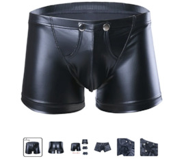 🍆 MEN’S UNDERWEAR — Bold, Bare & Definitely Not from Farmers: S - BOXERS - WET LOOK - DOMED POUCH  - XXL - SJ-M-TRUNKS-5**