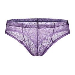 🍆 MEN’S UNDERWEAR — Bold, Bare & Definitely Not from Farmers: S - BRIEFS - LACE - PURPLE - SIZE XXL - SW-W200**