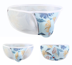 🍆 MEN’S UNDERWEAR — Bold, Bare & Definitely Not from Farmers: S - BRIEFS - STRING SIDE - BLUE LEAF - SIZE XL - SJ-M-ASST**