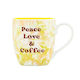 7B - LARGE MUG 500ML  - BLURRED PEACE LOVE & COFFEE TIE DYE MUG - 115114**