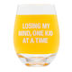 7B -  HAND PAINTED WINE GLASS - LOSING MY MIND ...  129232**