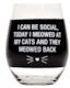 S - HAND PAINTED WINE GLASS - MEOWED BACK.... - 125156**