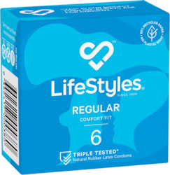 🛡 SAFE & SEXY — Condoms: 8A - LIFE STYLES - REGULAR 6 - LS-REG-6**