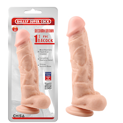 🍆 The Real Deal: 4A - BALLSY -  SUPER COCK - DECOVAN BROWN 10.4" DONG - CN-471774458