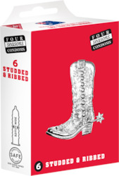 🛡 SAFE & SEXY — Condoms: 8A - FOUR SEASONS -  STUD AND RIBBED 6S - FS-SR-6**