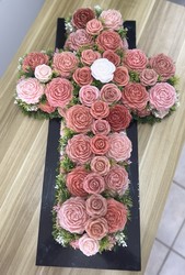 💜 Casket Displays 💜: 🌸 Blush Remembrance CROSS Display