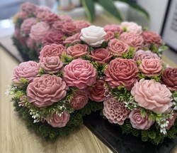 💜 Casket Displays 💜: 🌸 Blush Remembrance CROSS Display