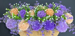 🕊️ Memorial Arrangements 🕊️: 🌸Lavender and Apricot Garden - SJ-LGMD-02** 🌸