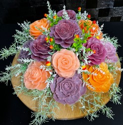 Our Hire Collection: 🌸 APRICOT & MAUVE BERRY GARDEN FLORAL BOWL🌸