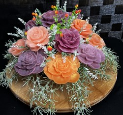Our Hire Collection: 🌸 APRICOT & MAUVE BERRY GARDEN FLORAL BOWL🌸