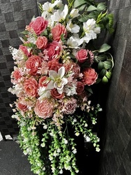 🌸 Forever Florals 🌸: 🌹BLUSH ROMANCE CASCADING – FLORAL DISPLAY HIRE🌹